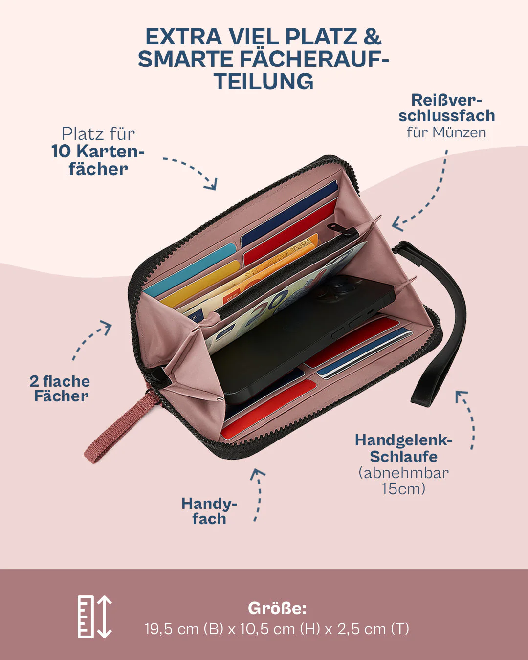 Ela Mo™ Große Geldbörse | Salmon - Image 3