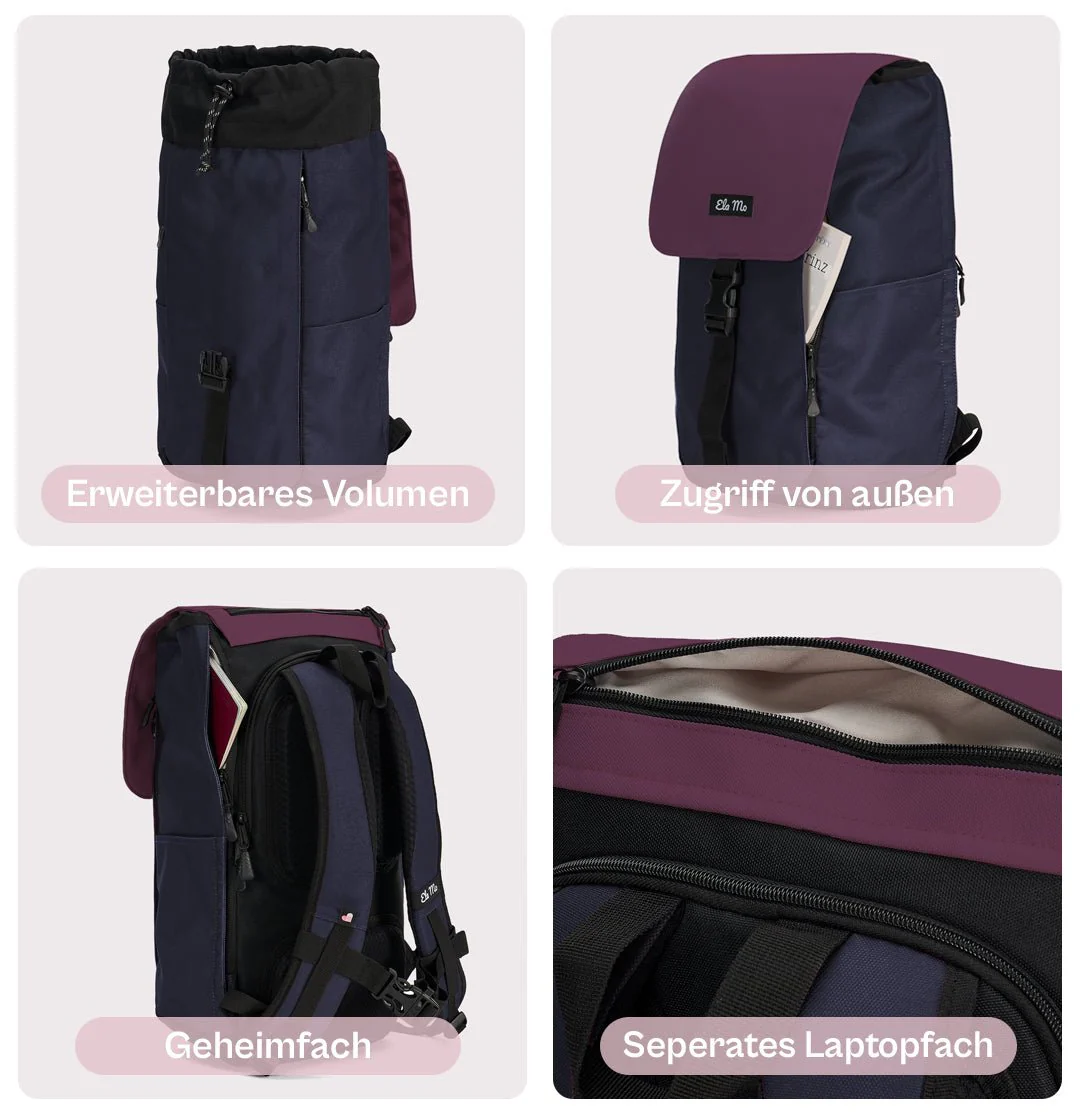 Ela Mo™ Everywhere Rucksack | Berry - Image 4