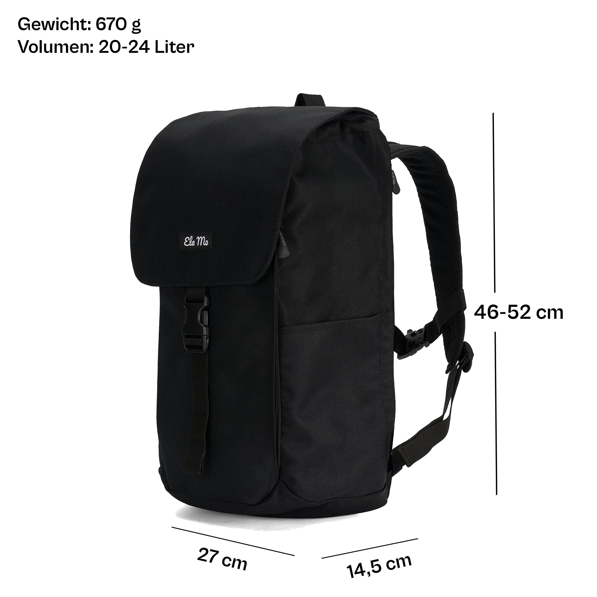 Ela Mo™ Everywhere Rucksack | Black - Image 3