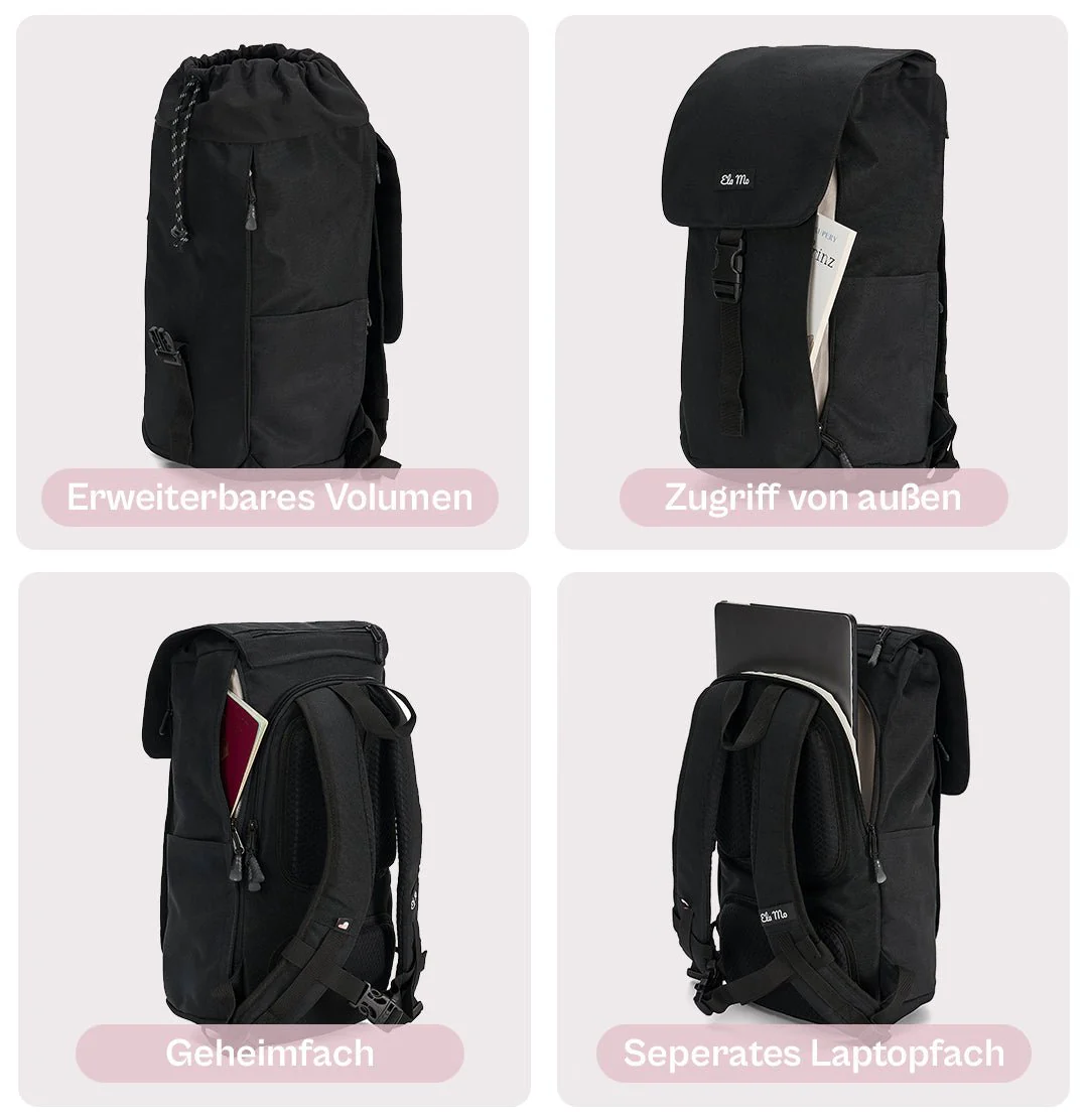 Ela Mo™ Everywhere Rucksack | Black - Image 4