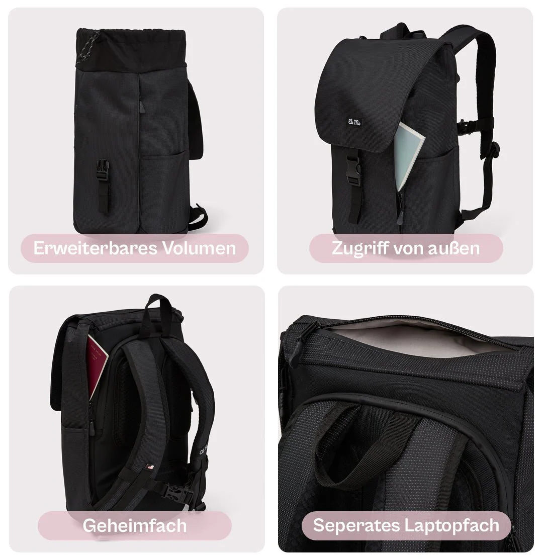 Ela Mo™ Everywhere Rucksack | Black Reflective - Image 3