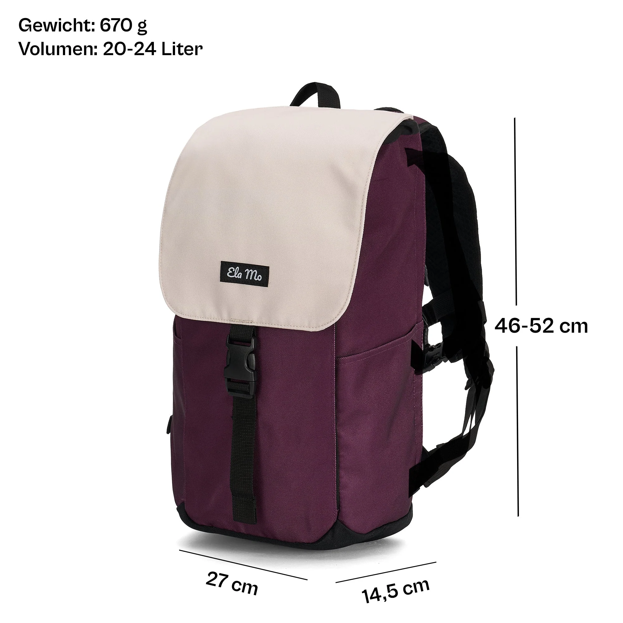 Ela Mo™ Everywhere Rucksack | Grape - Image 3