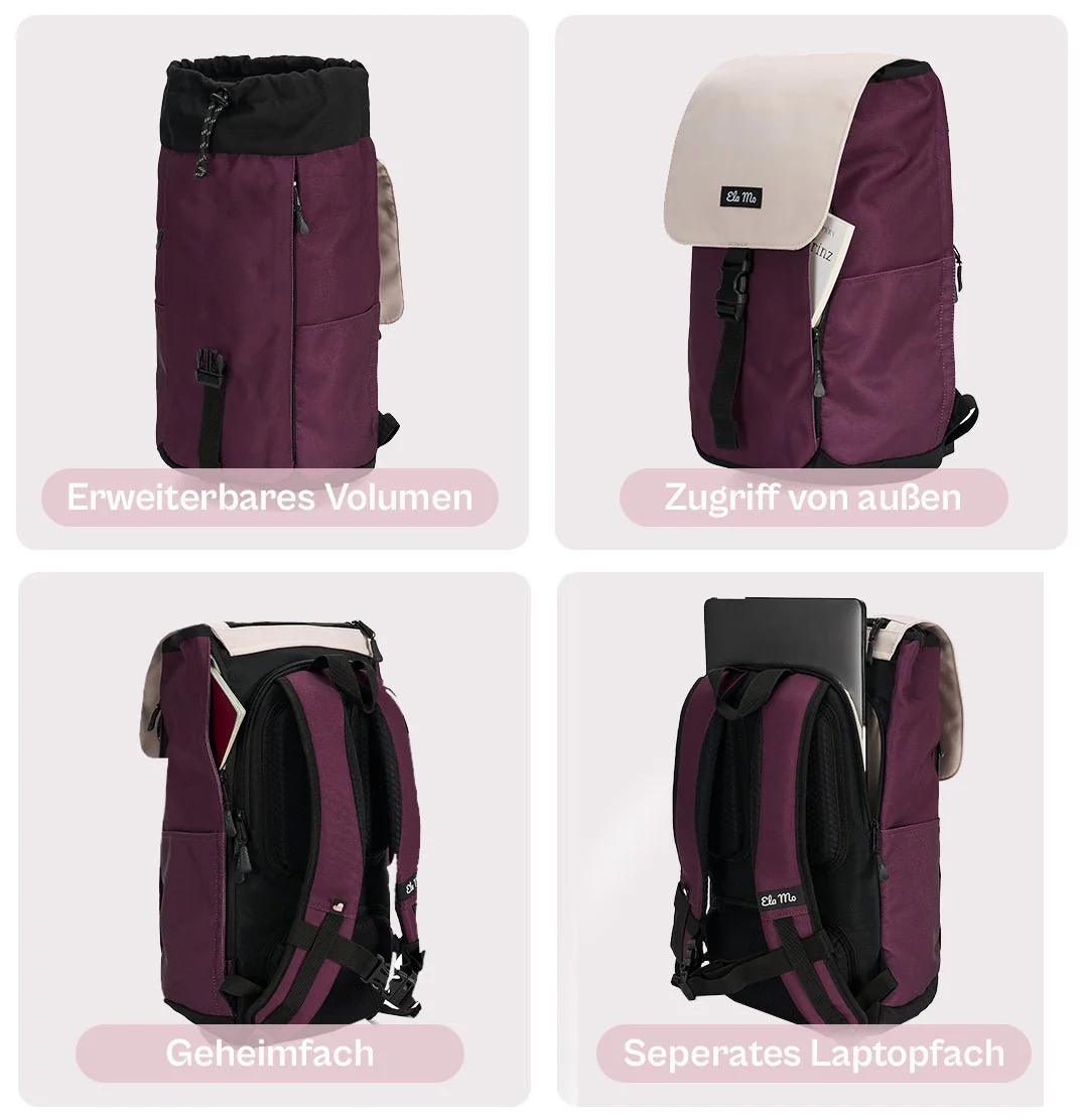 Ela Mo™ Everywhere Rucksack | Grape - Image 4