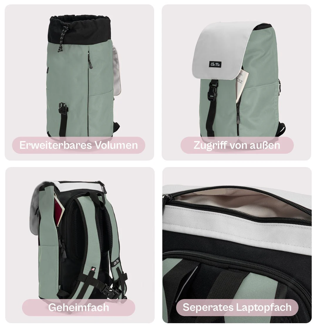 Ela Mo™ Everywhere Rucksack | Mintgrey - Image 4