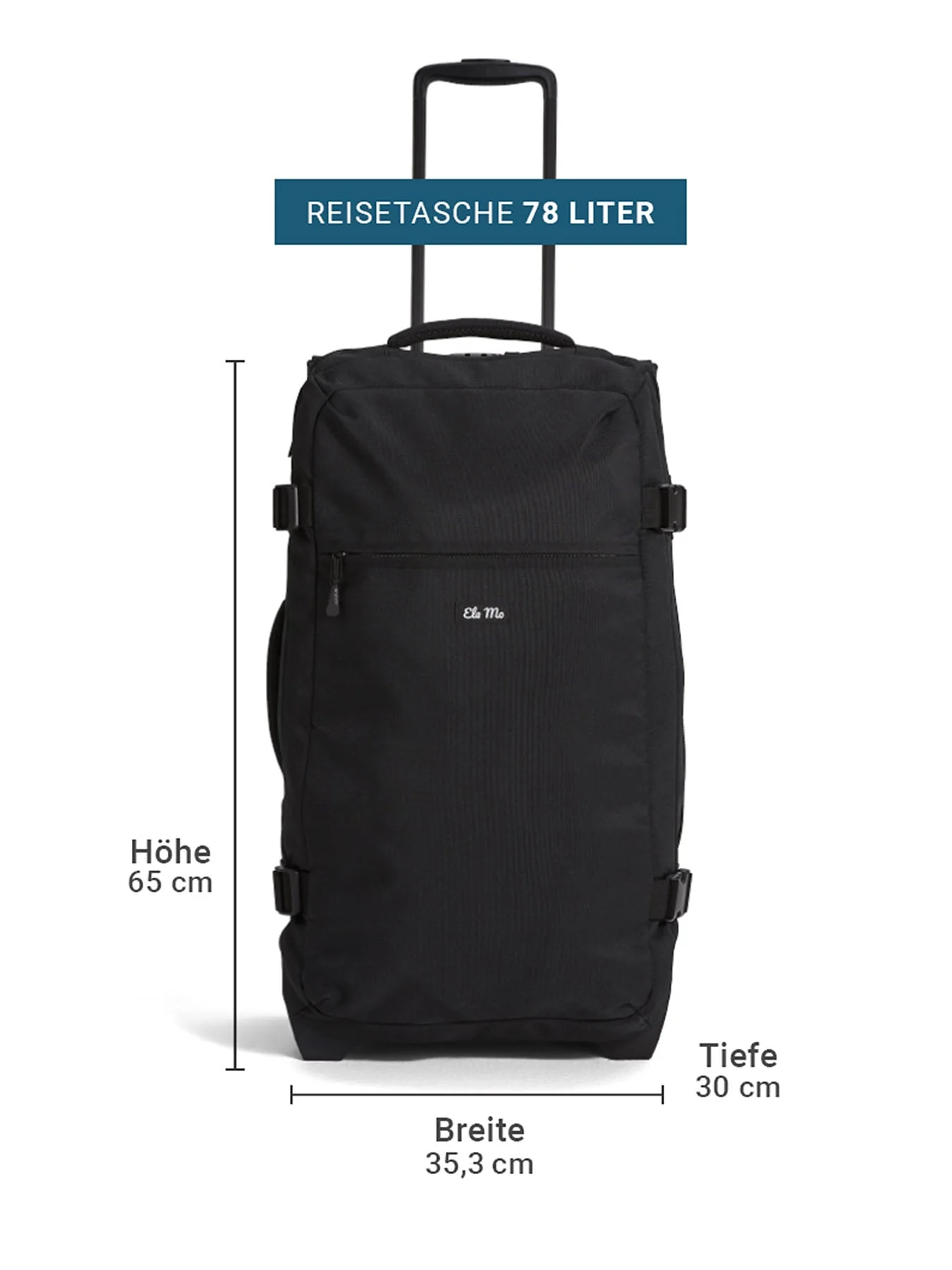 Ela Mo™ Reisetasche mit Rollen 78 Liter | Black - Image 3