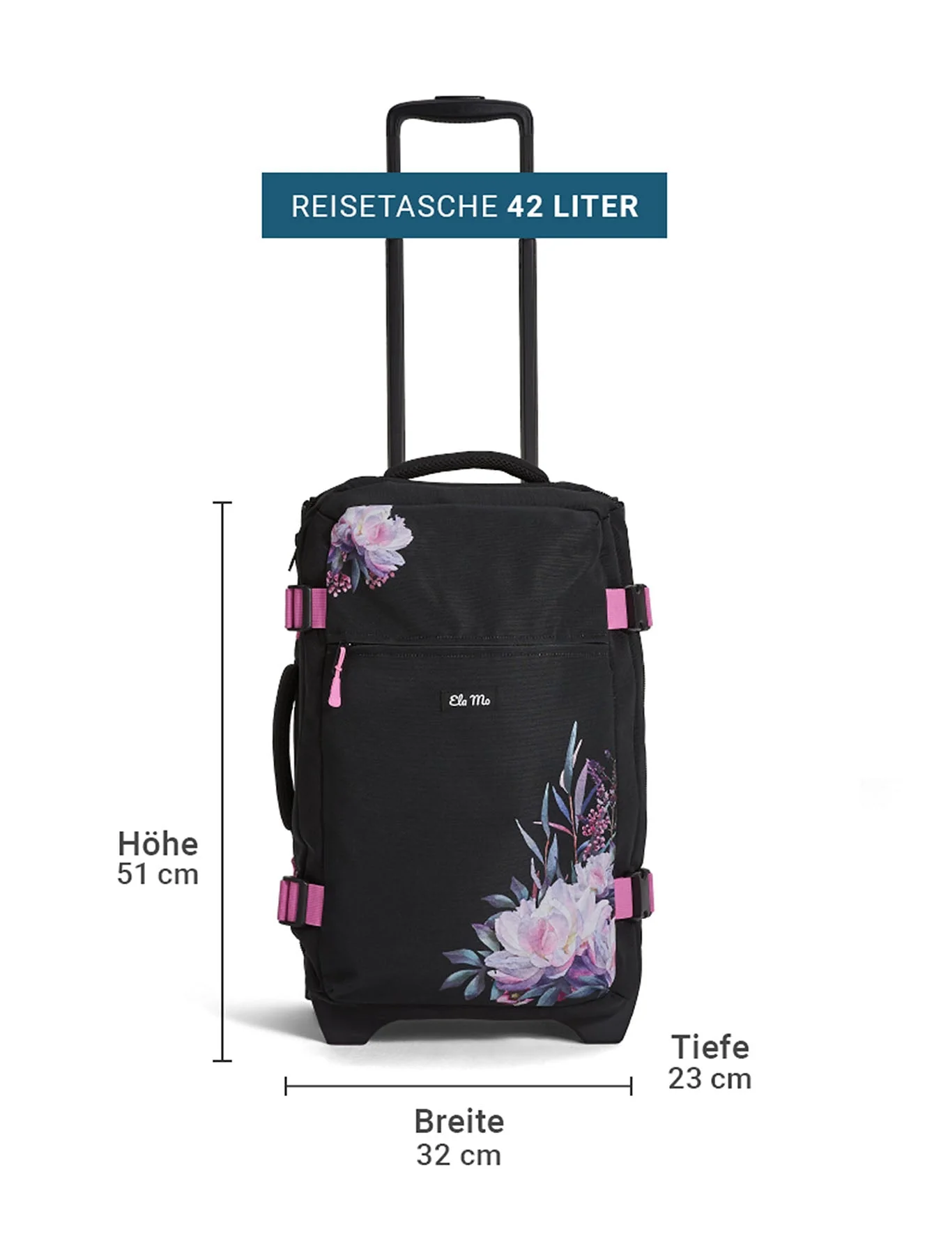 Ela Mo™ Reisetasche mit Rollen 42 Liter | Beauty in Darkness - Image 3