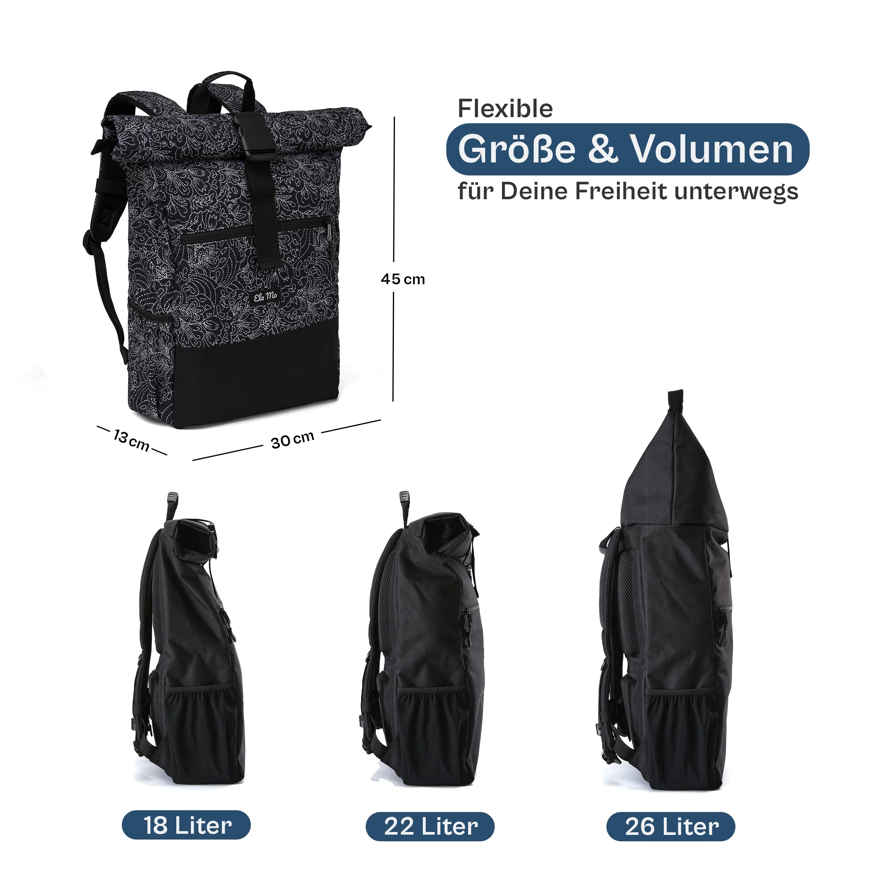 Ela Mo™ Rolltop Rucksack | Dots - Image 3