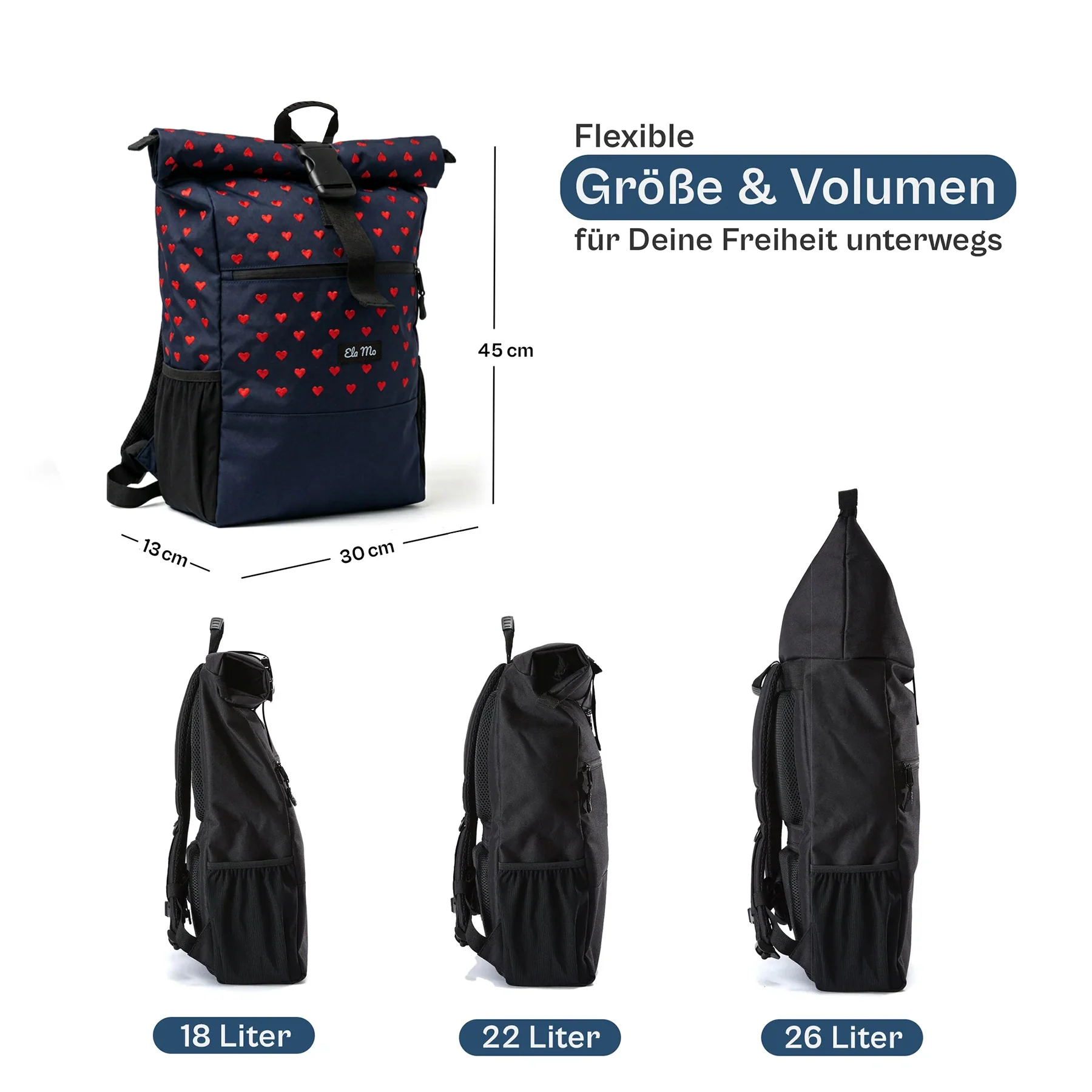 Ela Mo™ Rolltop Rucksack | Embroidery Edition Wild at Heart - Image 7