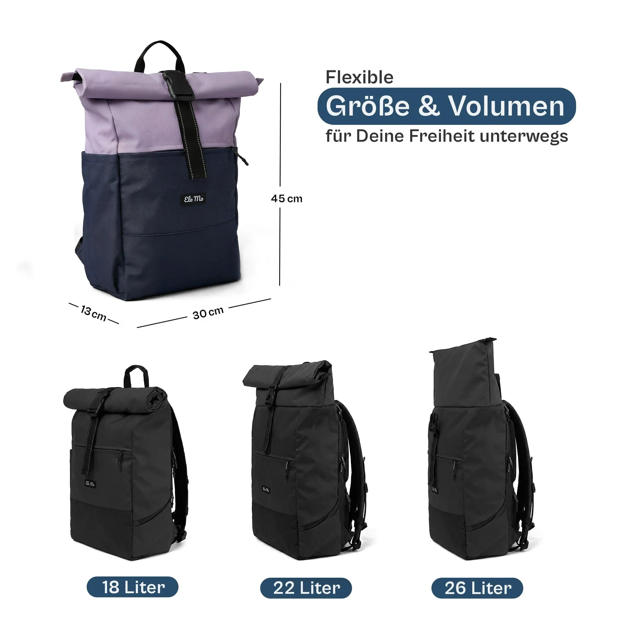 Ela Mo™ Rolltop Rucksack | Coated Edition Fuchsie - Image 4