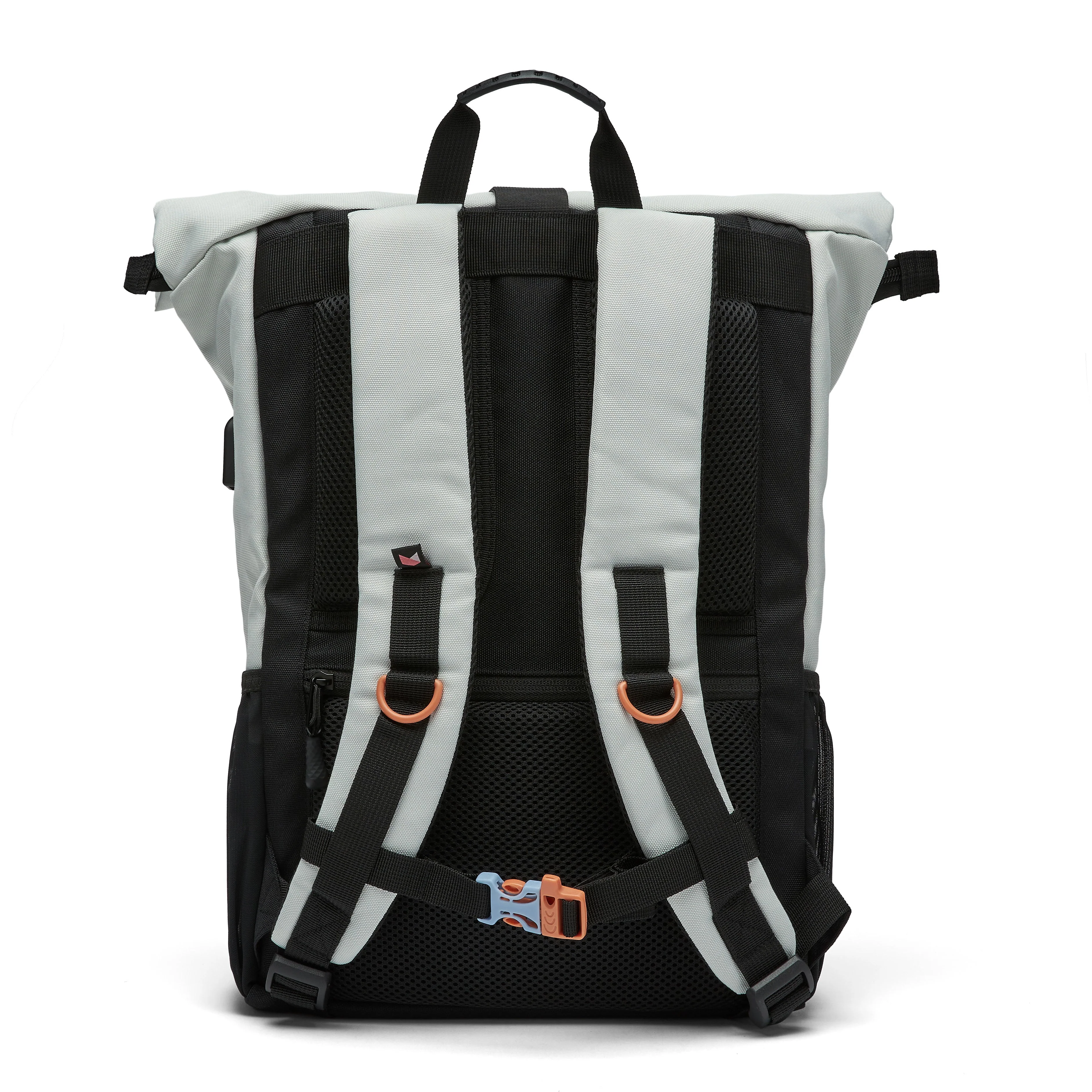 Ela Mo™ Rolltop Rucksack | Lightgrey Orange Pop - Image 3