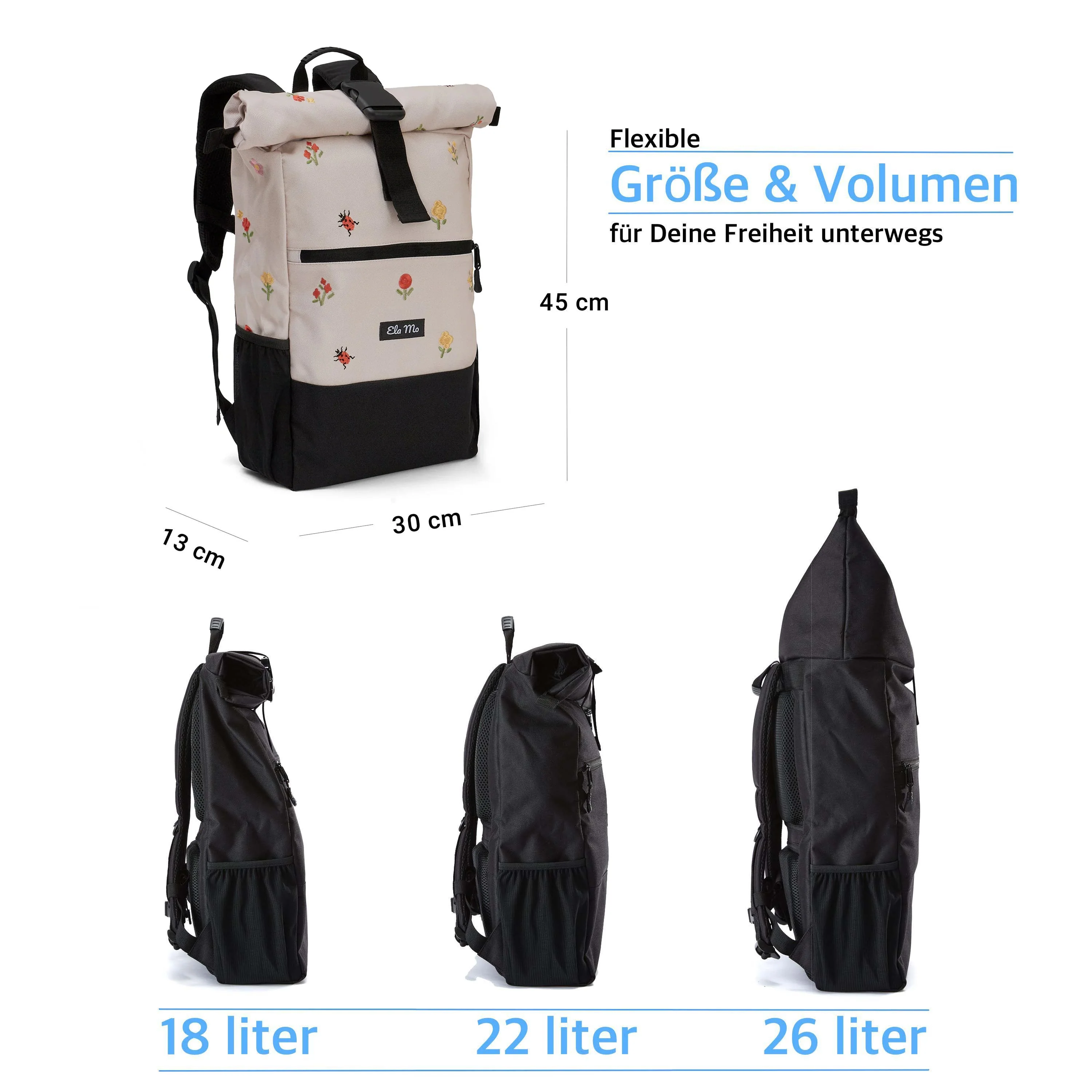Ela Mo™ Rolltop Rucksack | Embroidery Edition Losy - Image 4