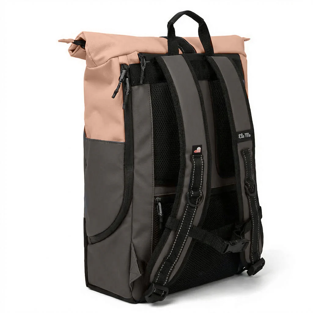 Ela Mo™ Rolltop Rucksack | Coated Edition Peach Blush - Image 5