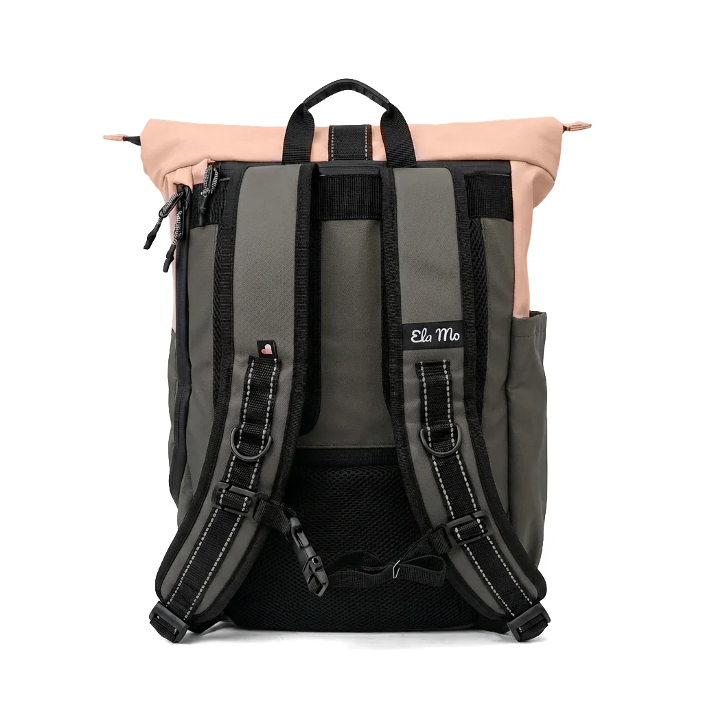 Ela Mo™ Rolltop Rucksack | Coated Edition Peach Blush - Image 6