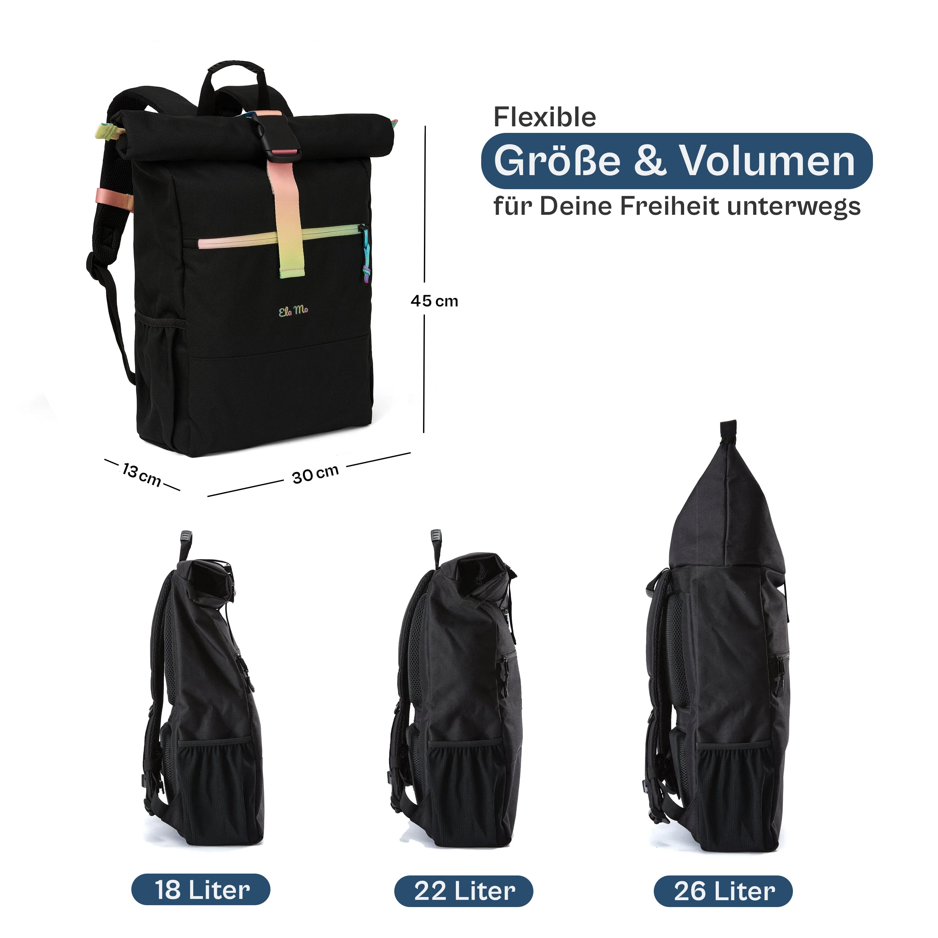 Ela Mo™ Rolltop Rucksack | Rainbow - Image 4