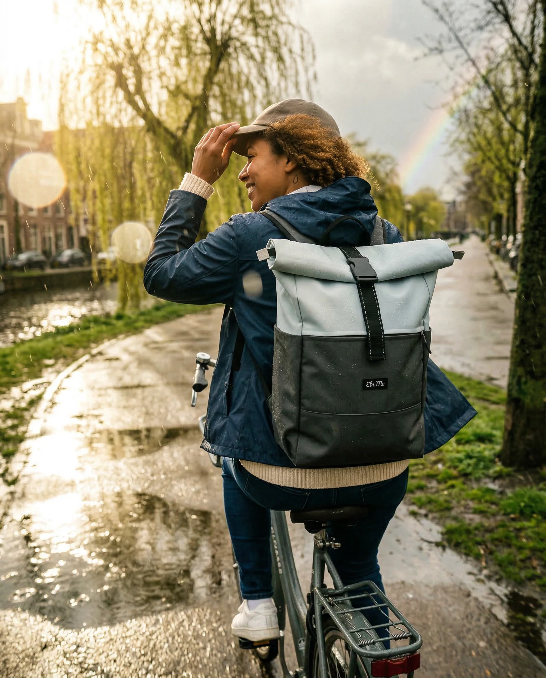 Ela Mo™ Rolltop Rucksack | Coated Edition Smoke Blue - Image 2
