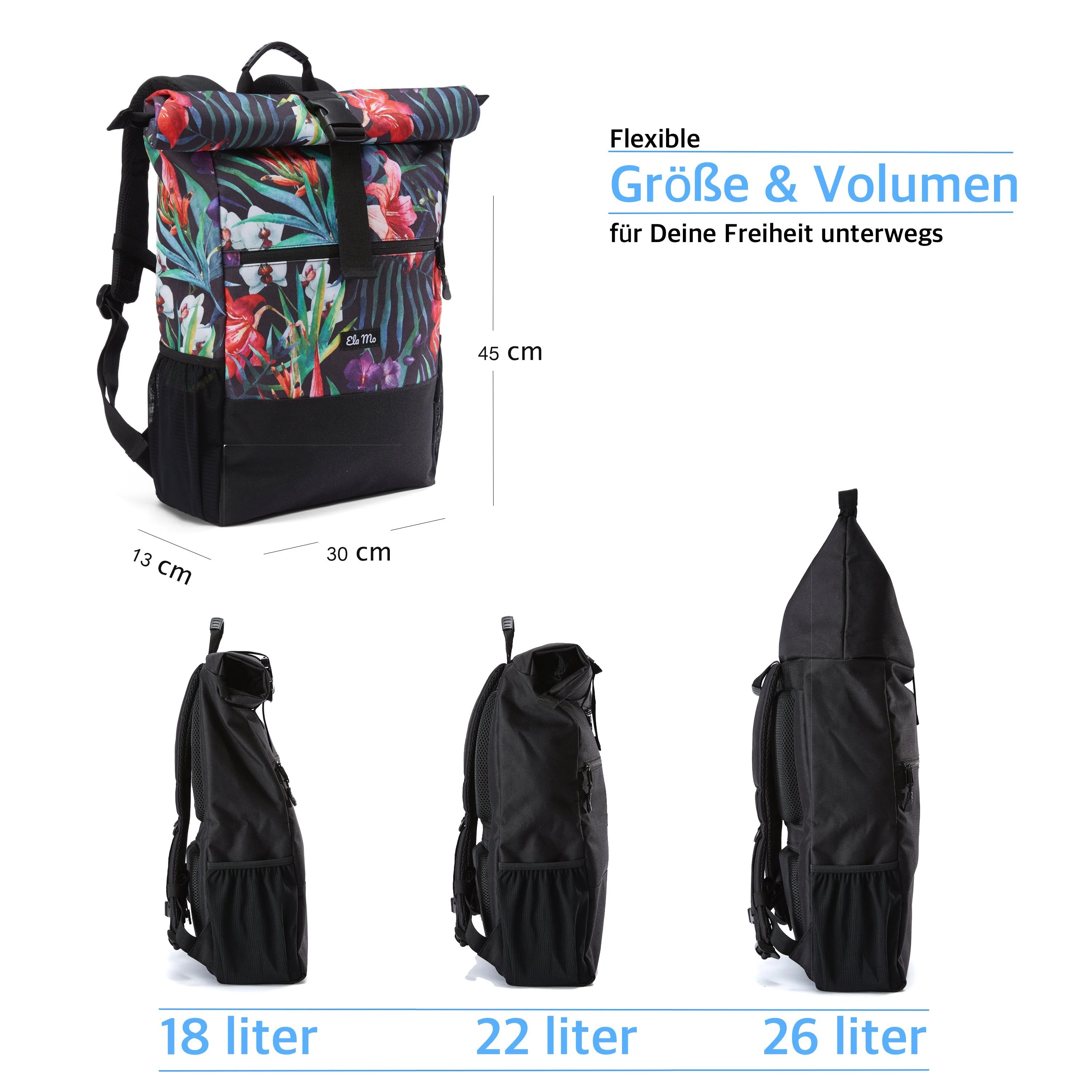 Ela Mo™ Rolltop Rucksack | Tropical Heat - Image 3