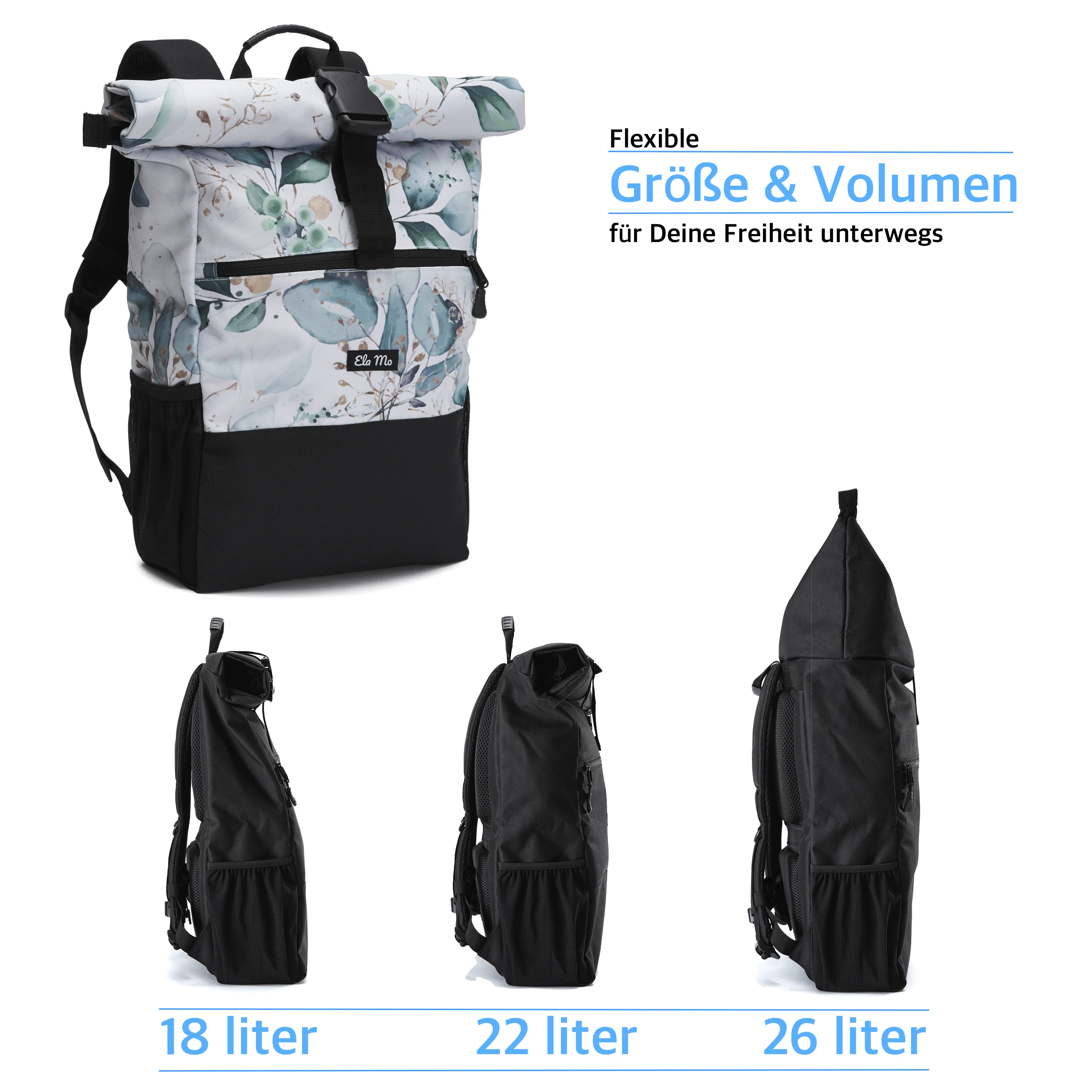 Ela Mo™ Rolltop Rucksack | Waterleaf Gold - Image 3